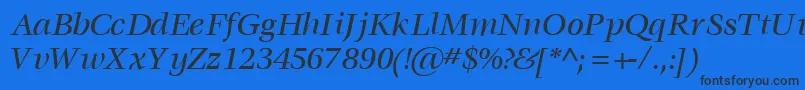 VoracemediumsskItalic Font – Black Fonts on Blue Background