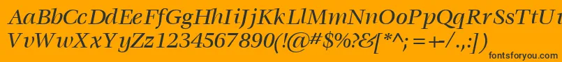 VoracemediumsskItalic Font – Black Fonts on Orange Background