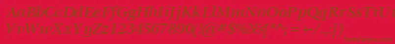 VoracemediumsskItalic Font – Brown Fonts on Red Background