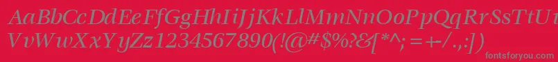 VoracemediumsskItalic Font – Gray Fonts on Red Background