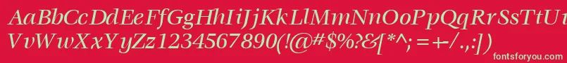 VoracemediumsskItalic Font – Green Fonts on Red Background