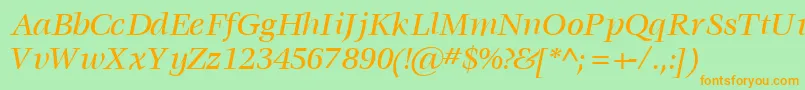 VoracemediumsskItalic Font – Orange Fonts on Green Background