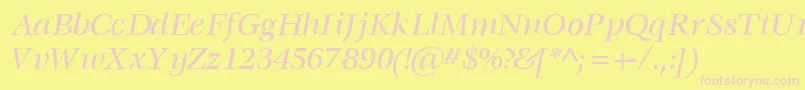 VoracemediumsskItalic Font – Pink Fonts on Yellow Background