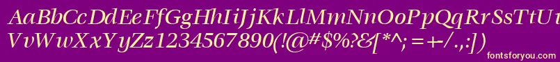 VoracemediumsskItalic Font – Yellow Fonts on Purple Background