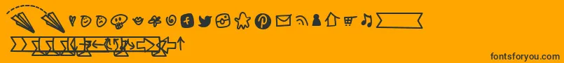 BmdNotepaperAirplanesExtras Font – Black Fonts on Orange Background