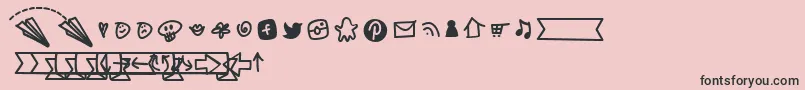 BmdNotepaperAirplanesExtras Font – Black Fonts on Pink Background