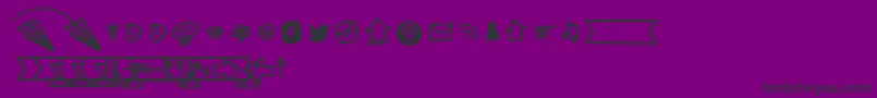 BmdNotepaperAirplanesExtras Font – Black Fonts on Purple Background