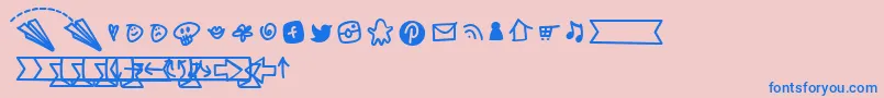 BmdNotepaperAirplanesExtras Font – Blue Fonts on Pink Background