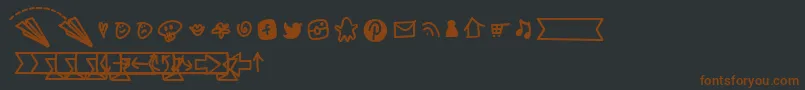 BmdNotepaperAirplanesExtras Font – Brown Fonts on Black Background