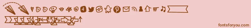 BmdNotepaperAirplanesExtras Font – Brown Fonts on Pink Background