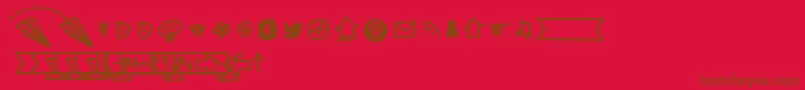 BmdNotepaperAirplanesExtras Font – Brown Fonts on Red Background