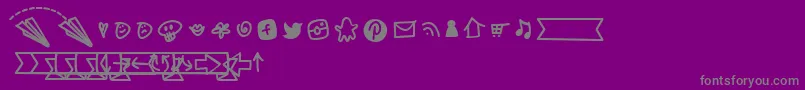 BmdNotepaperAirplanesExtras Font – Gray Fonts on Purple Background