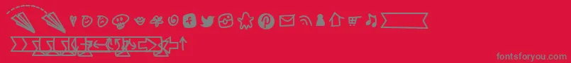 BmdNotepaperAirplanesExtras Font – Gray Fonts on Red Background