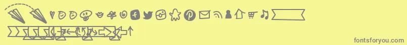 BmdNotepaperAirplanesExtras Font – Gray Fonts on Yellow Background