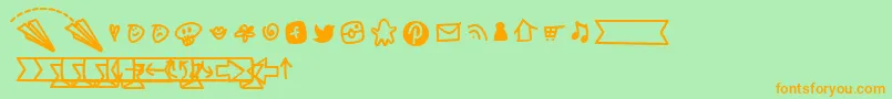 BmdNotepaperAirplanesExtras Font – Orange Fonts on Green Background