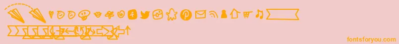 BmdNotepaperAirplanesExtras Font – Orange Fonts on Pink Background
