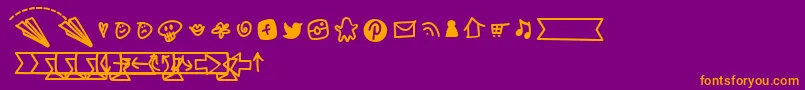 BmdNotepaperAirplanesExtras Font – Orange Fonts on Purple Background
