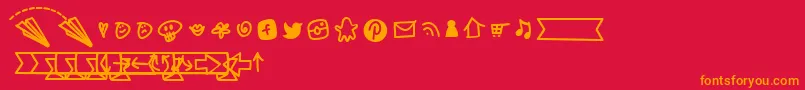 BmdNotepaperAirplanesExtras Font – Orange Fonts on Red Background