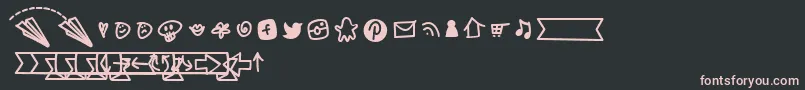 BmdNotepaperAirplanesExtras Font – Pink Fonts on Black Background