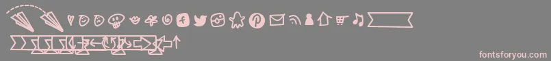 BmdNotepaperAirplanesExtras Font – Pink Fonts on Gray Background