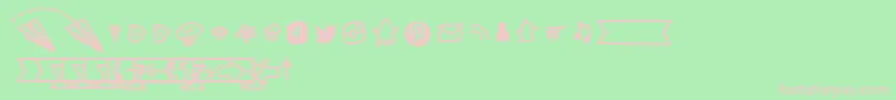 BmdNotepaperAirplanesExtras Font – Pink Fonts on Green Background