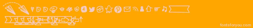 BmdNotepaperAirplanesExtras Font – Pink Fonts on Orange Background