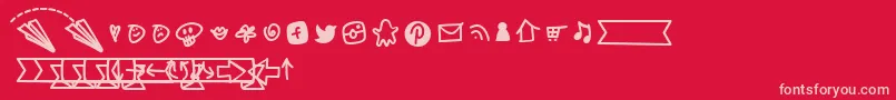 BmdNotepaperAirplanesExtras Font – Pink Fonts on Red Background