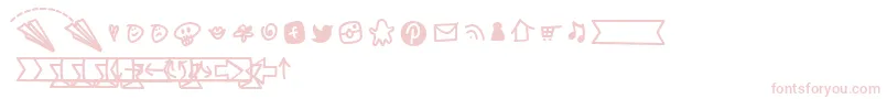 BmdNotepaperAirplanesExtras Font – Pink Fonts on White Background