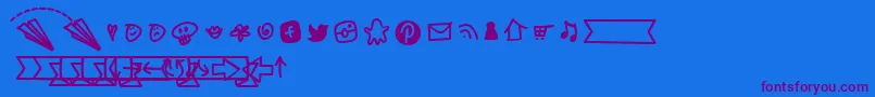 BmdNotepaperAirplanesExtras Font – Purple Fonts on Blue Background