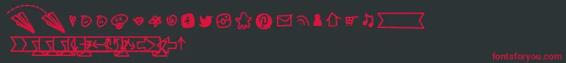 BmdNotepaperAirplanesExtras Font – Red Fonts on Black Background