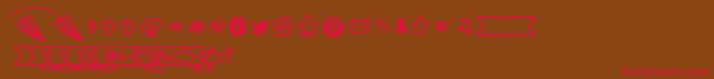 BmdNotepaperAirplanesExtras Font – Red Fonts on Brown Background