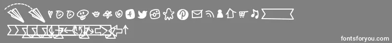 BmdNotepaperAirplanesExtras Font – White Fonts on Gray Background