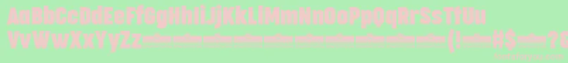 CocogooseCompressedBoldTrial-Schriftart – Rosa Schriften auf grünem Hintergrund