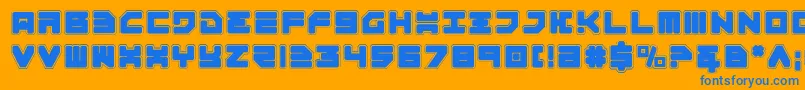 フォントOmega3Pro – オレンジの背景に青い文字