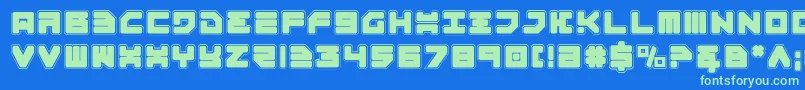 Omega3Pro Font – Green Fonts on Blue Background