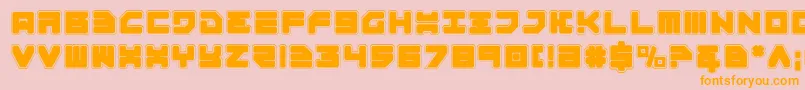 Omega3Pro-Schriftart – Orangefarbene Schriften auf rosa Hintergrund