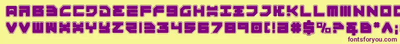 Omega3Pro-fontti – violetit fontit keltaisella taustalla