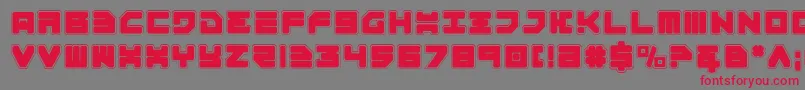 フォントOmega3Pro – 赤い文字の灰色の背景