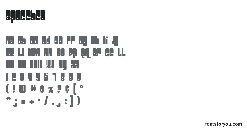 Шрифт Spacebea – алфавит, цифры, специальные символы