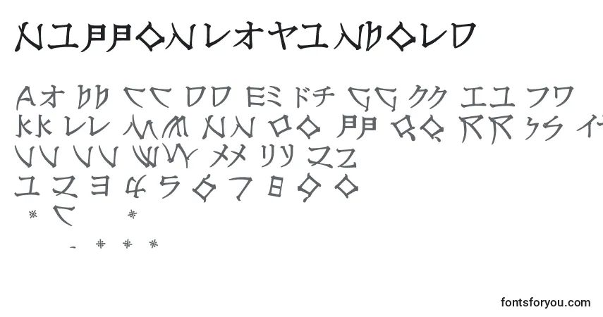 A fonte NipponlatinBold – alfabeto, números, caracteres especiais