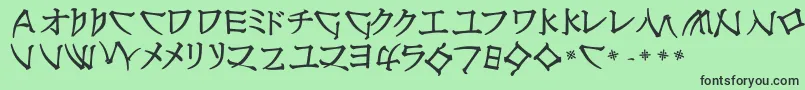 NipponlatinBold-fontti – mustat fontit vihreällä taustalla