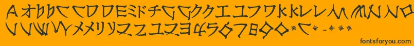 NipponlatinBold-fontti – mustat fontit oranssilla taustalla