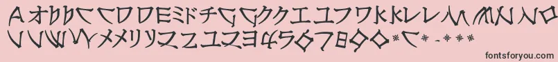 NipponlatinBold-fontti – mustat fontit vaaleanpunaisella taustalla