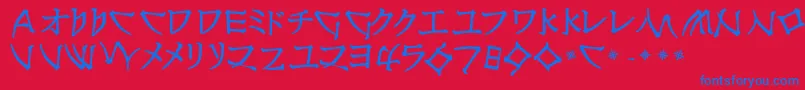 NipponlatinBold Font – Blue Fonts on Red Background