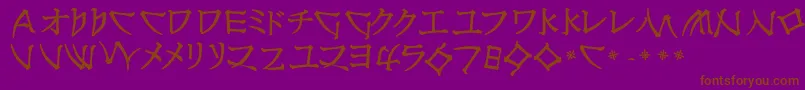 NipponlatinBold-Schriftart – Braune Schriften auf violettem Hintergrund