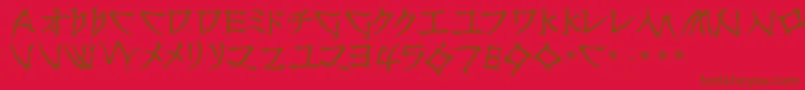 フォントNipponlatinBold – 赤い背景に茶色の文字
