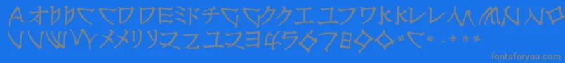 NipponlatinBold-Schriftart – Graue Schriften auf blauem Hintergrund