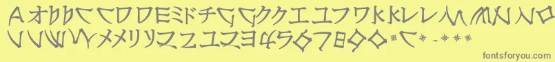 NipponlatinBold-Schriftart – Graue Schriften auf gelbem Hintergrund