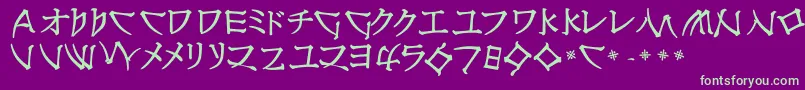 NipponlatinBold-Schriftart – Grüne Schriften auf violettem Hintergrund