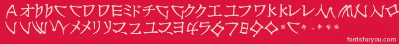 NipponlatinBold-Schriftart – Rosa Schriften auf rotem Hintergrund